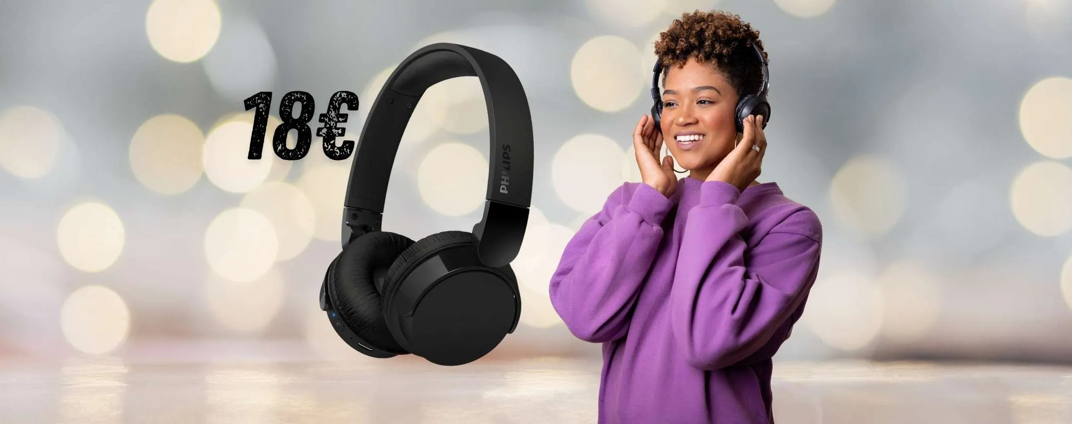 Cuffie Bluetooth Philips, leggere ed economiche, con 55 ore di autonomia