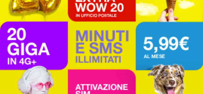 PosteMobile: nuova Creami EXTRA WOW 20 a 5,99€