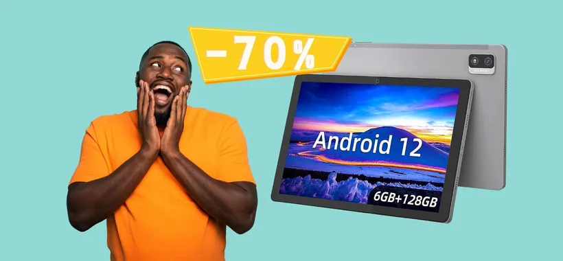 Tablet da 10,1 pollici con Android 12, WiFi, LTE al 70% su Amazon
