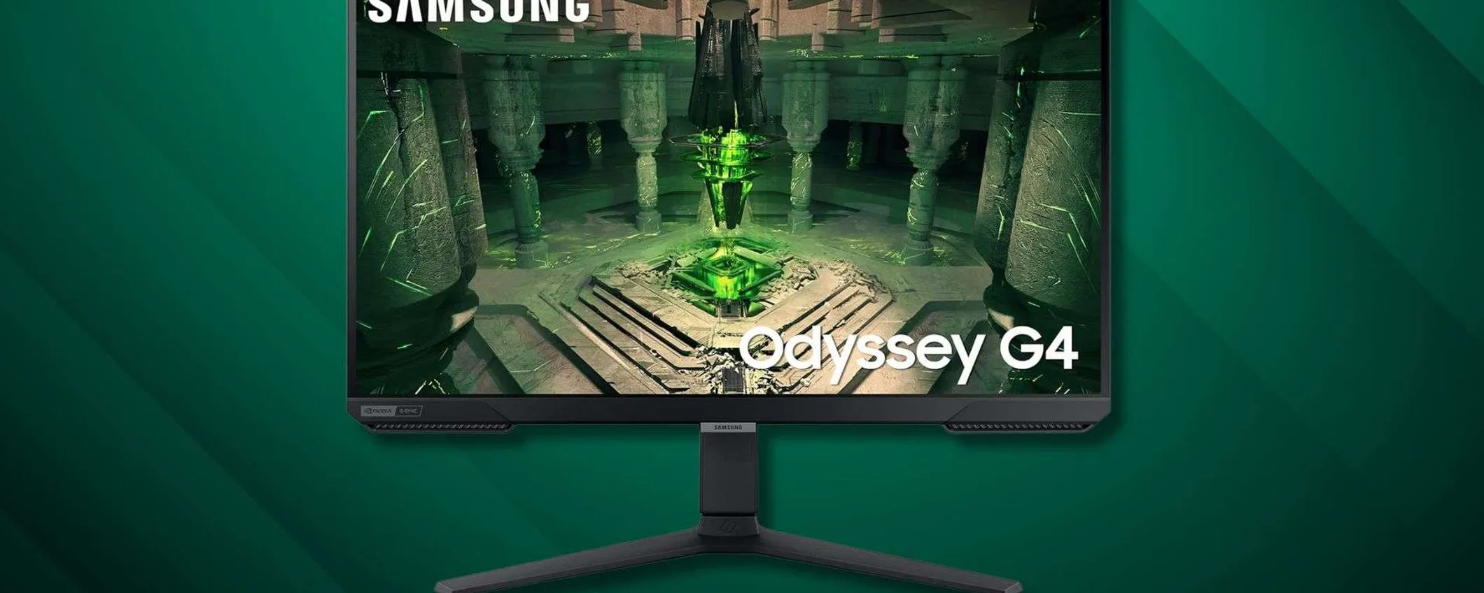 Monitor Samsung Odyssey G4: gaming fluido a 240Hz con il 31% di sconto