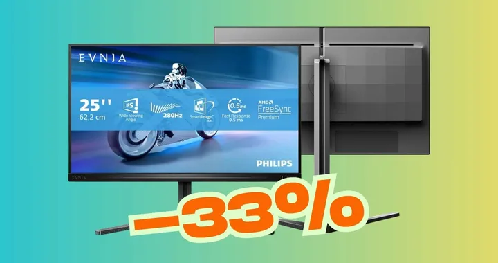 Philips Evnia: monitor da gaming FHD da 25" con risposta di 0,5ms e 280Hz