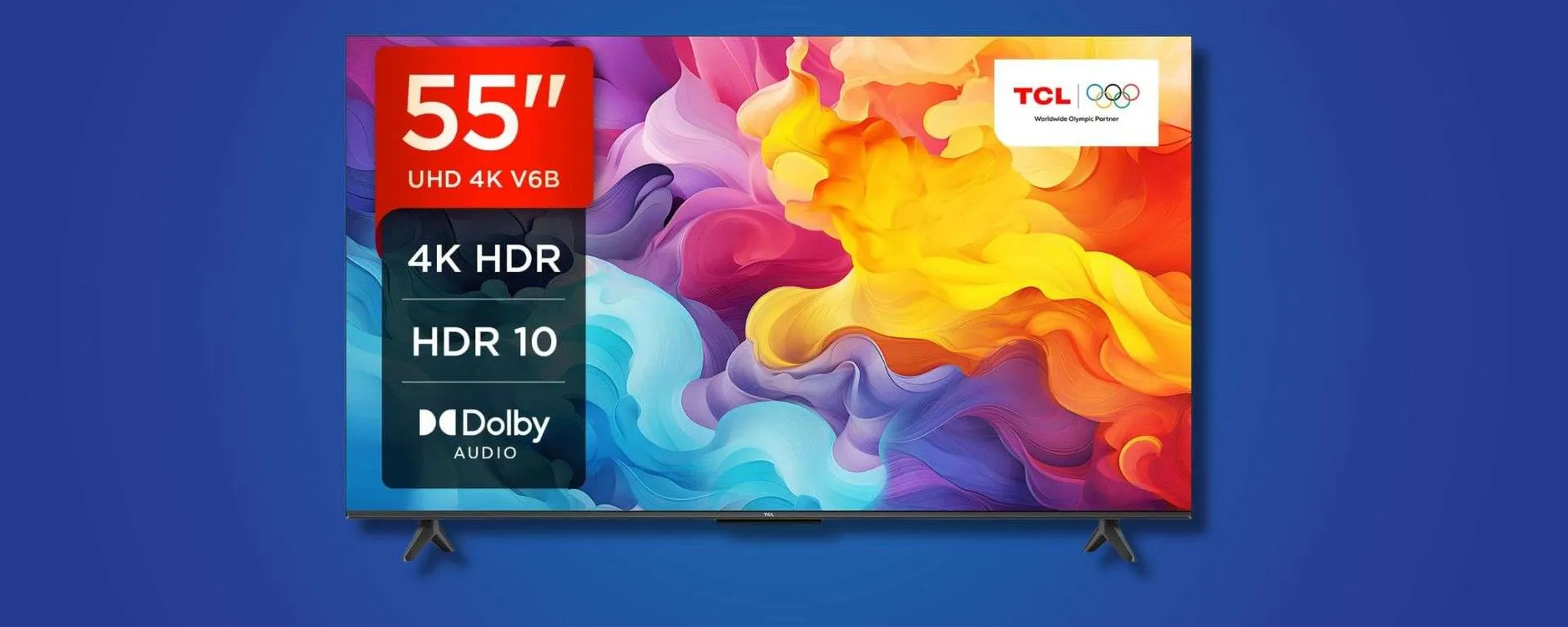 TCL 55V6B 55” 4K a 295€: Google TV UHD con Dolby Audio e sconto del 41% su Amazon