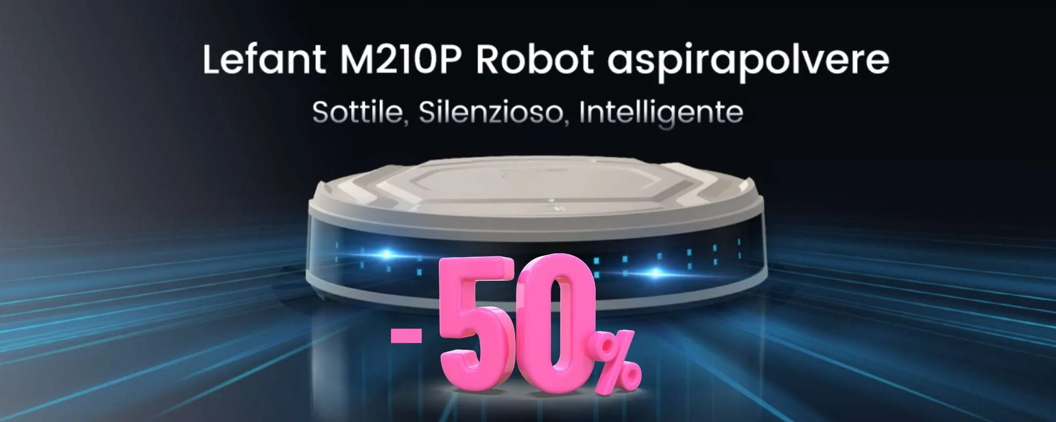 Robot aspirapolvere per pavimenti splendenti senza alzare un dito al 50%