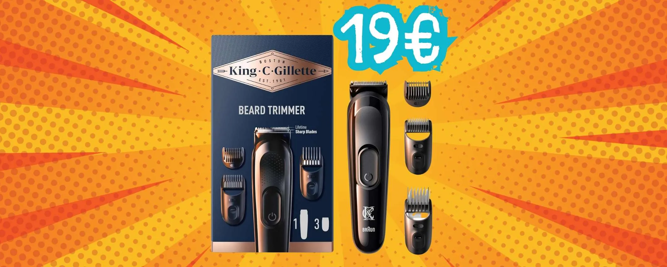 King C Gillette: kit regolabarba professionale a soli 19€, una BOMBA