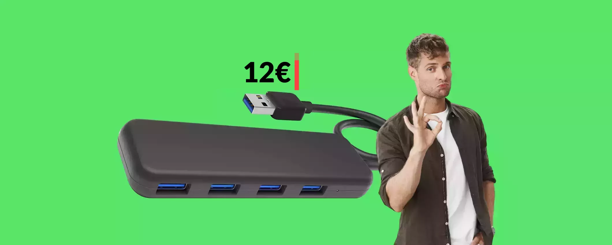 Hub USB a 4 PORTE: puoi collegarci di tutto ed è tuo con soli 12€