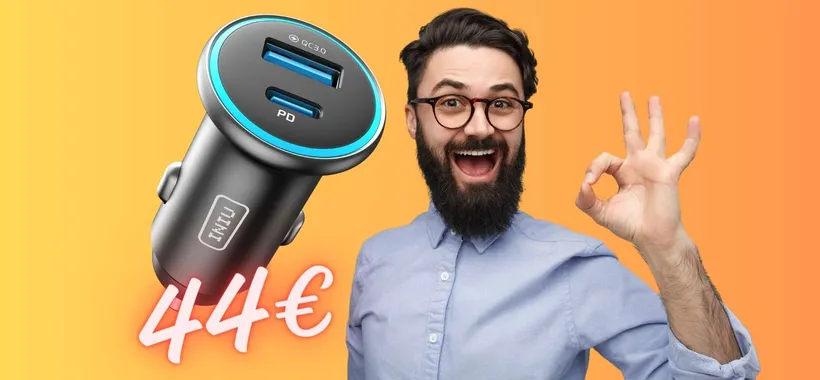 Caricabatteria per accendisigari auto da 66W e doppia uscita a soli 7€