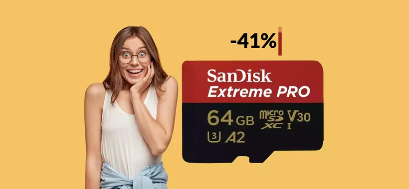MicroSD SanDisk 64GB, un vero e proprio FULMINE: tua con 19€