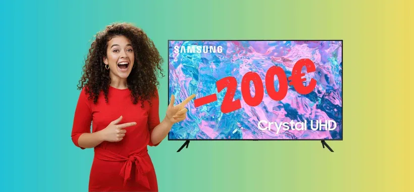 Samsung: smart TV da 55" con Crystal UHD 4K a 200€ in MENO