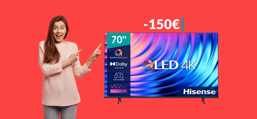 Smart TV 4K Hisense: ben 70 pollici di puro SPETTACOLO (-150€)