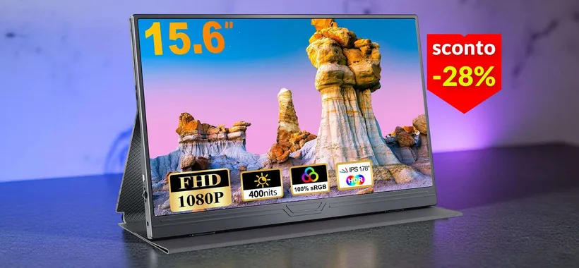 Monitor portatile FullHD da non perdere a 71€: lo usi con mini PC, PS5 e tanto altro