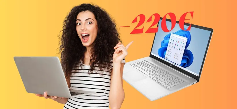 Notebook HP da 17" con Intel Core i7, 16GB di RAM e SSD da 512GB in sconto
