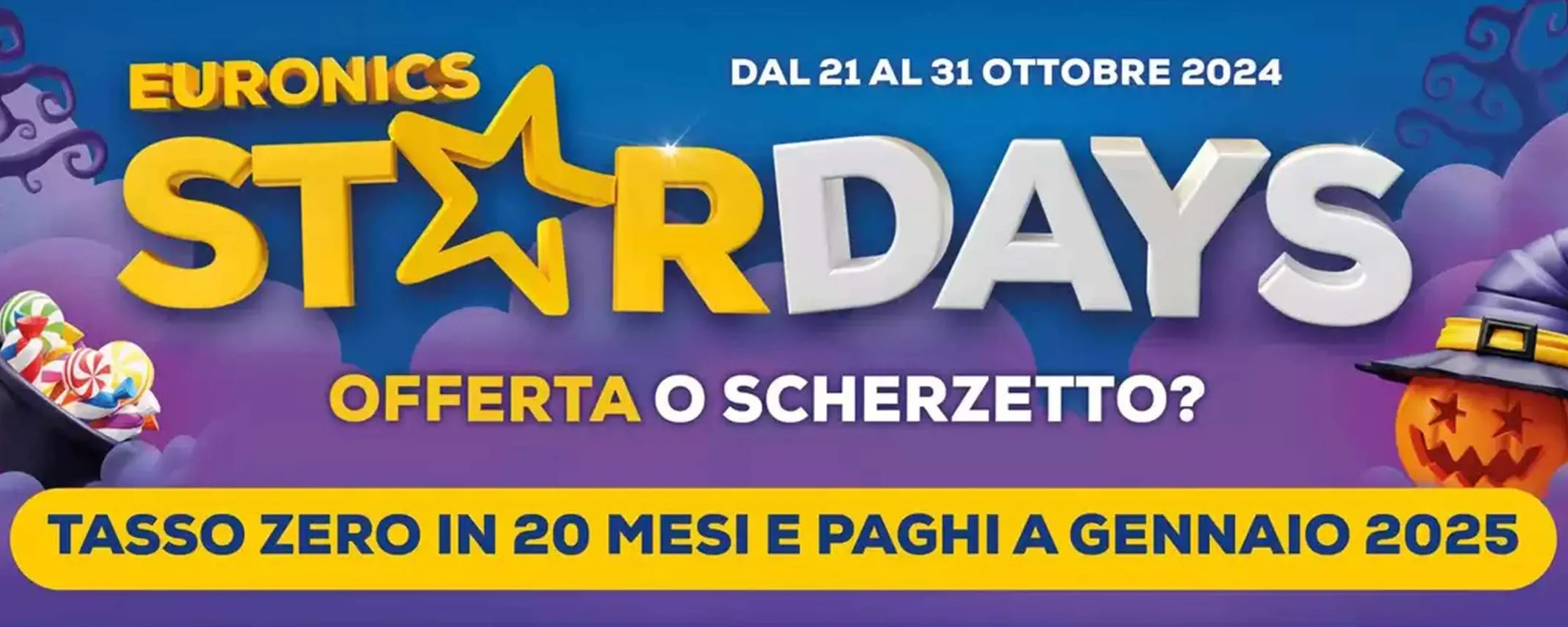 Volantino Euronics, che offerte per Halloween: anche a rate a tasso zero