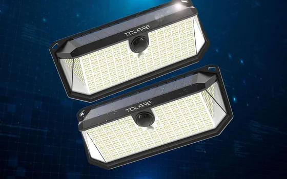 Faro solare con 416 LED a prezzo IMPRESSIONANTE su Amazon (8,25€)