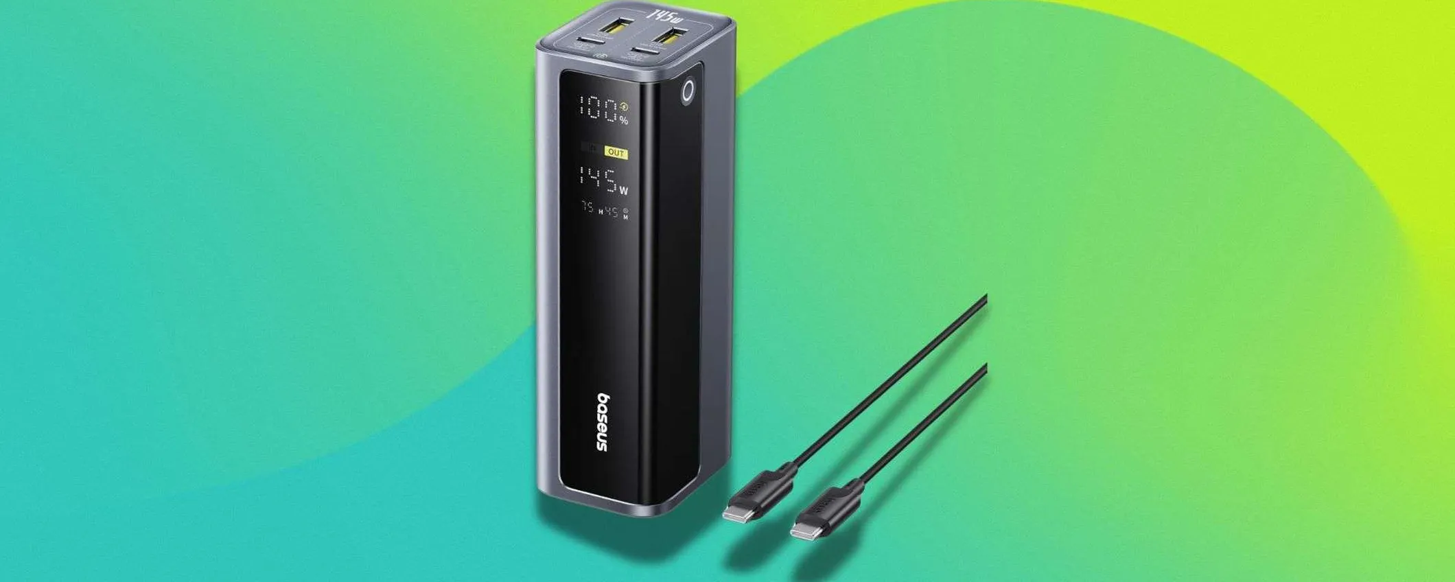 Baseus EnerGeek 145W: powerbank potente e compatto in offerta su Amazon