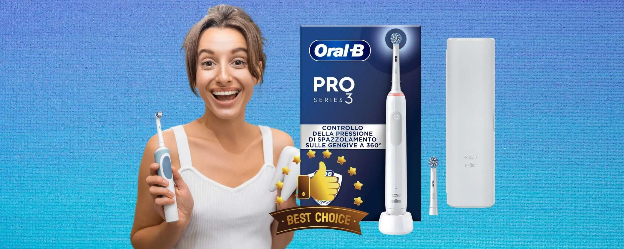 La migliore pulizia dei denti è con Oral-B Pro 3, adesso a meno della metà