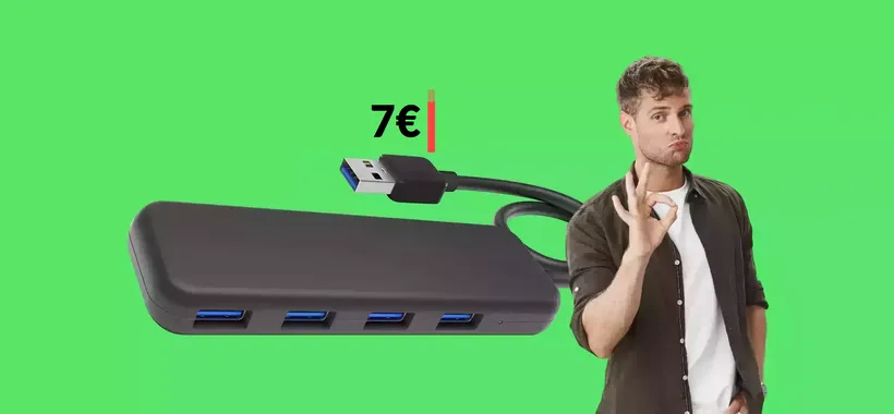 Hub USB a 4 PORTE: ci colleghi di tutto e bastano appena 7€