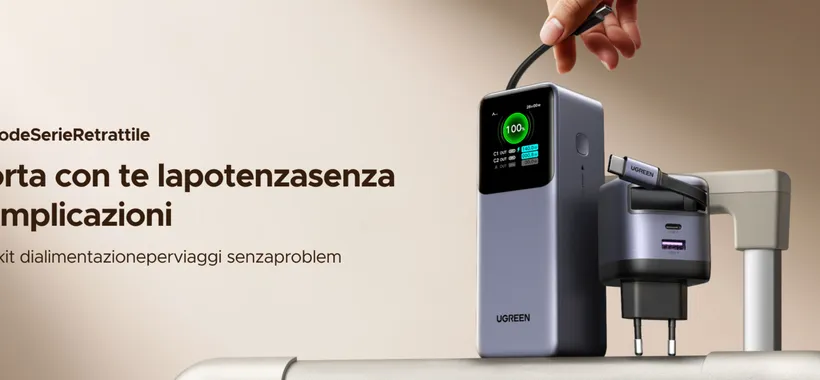 UGREEN Nexode Retractable Series: addio cavi aggrovigliati, benvenuta ricarica smart