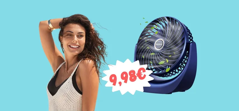 Ventilatore portatile con batteria ricaricabile a MENO di 10€