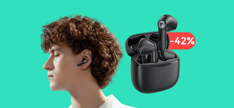 Auricolari con cancellazione rumore e 4 microfoni: bastano appena 40€