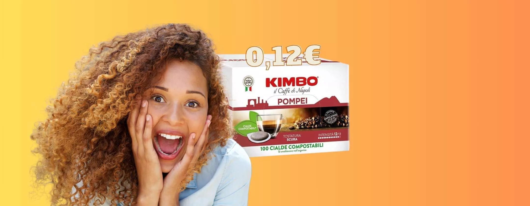 Cialde Caffè Kimbo qualità premium a soli 0,12 cent l'una su