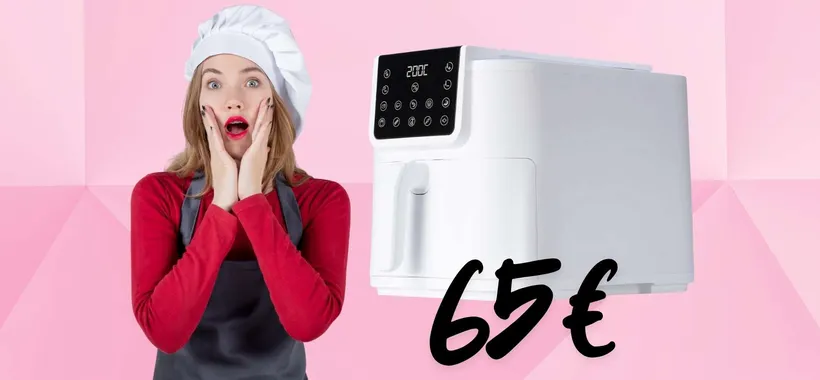 Friggitrice ad aria da 8 Litri con display touch per piatti buoni e sani (65€)