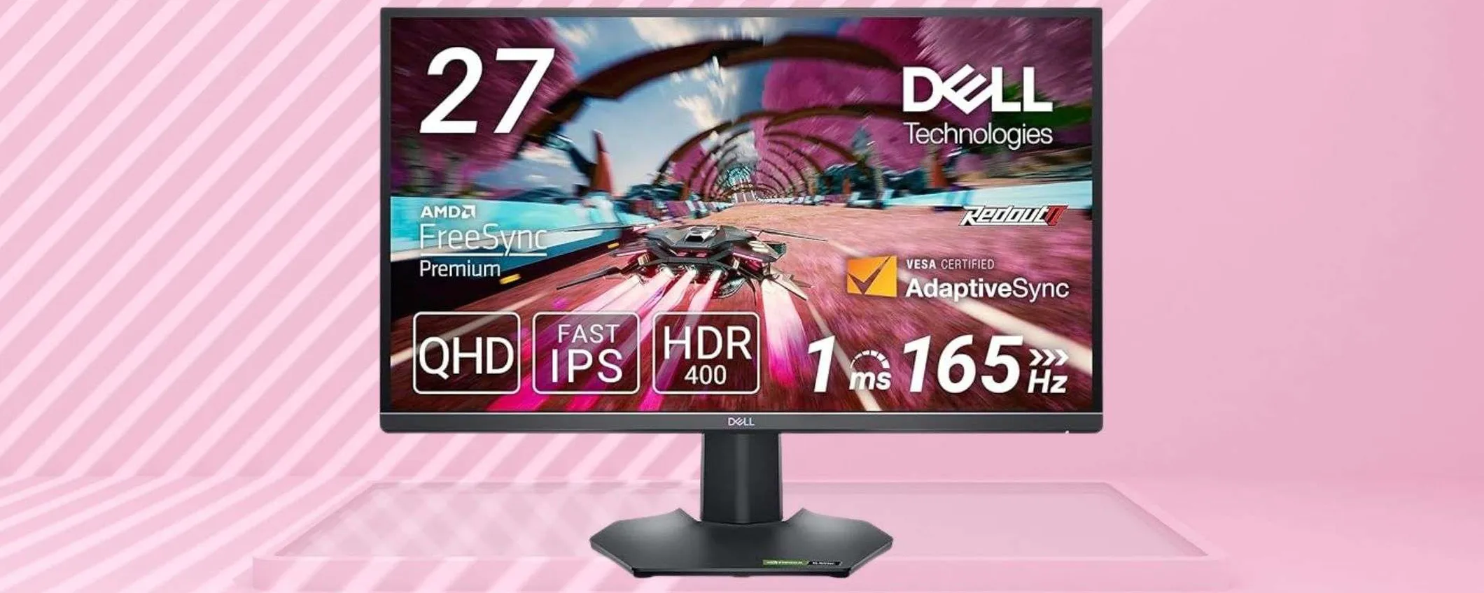 Monitor gaming Dell in offerta su Amazon: solo 255€ per QHD,165Hz e 1ms