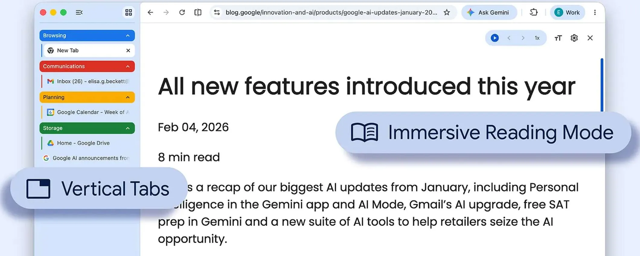Arrivano le schede verticali: così cambia la storica interfaccia di Google Chrome