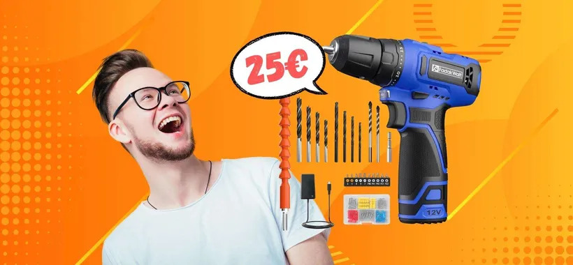Prezzo SCONVOLGENTE per questo trapano avvitatore a batteria (25€)