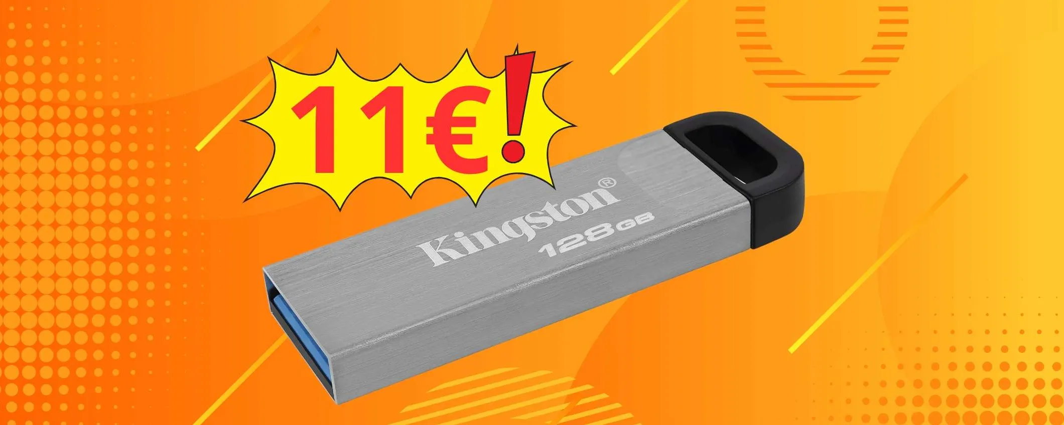 Appena 11€ per la chiavetta USB Kingston DataTraveler da 128 GB, un AFFARE