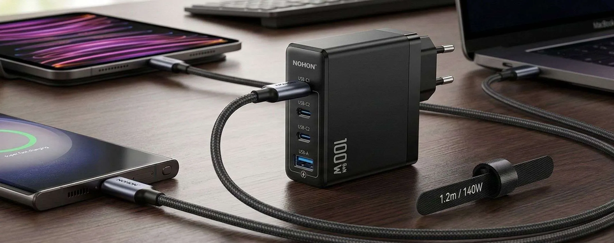 Caricatore USB C da 100W con 4 porte a 17,43€: prezzo Amazon ridicolo