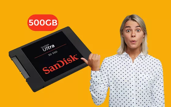 SSD SanDisk 500GB, il prezzo PRECIPITA su Amazon: tuo a 54€