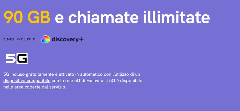 NeXXt Mobile 5G: Promo Fastweb con Discovery+