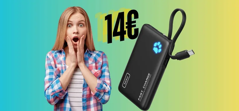 Power Bank super sottile con cavo integrato in DOPPIO SCONTO (14€)