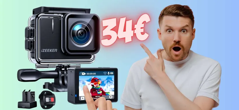OFFERTA LAMPO per questa Action Cam 4K con display touch (34€)