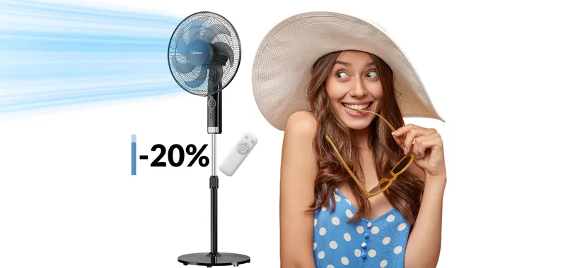 Ventilatore con display LED e telecomando: super silenzioso (39€)