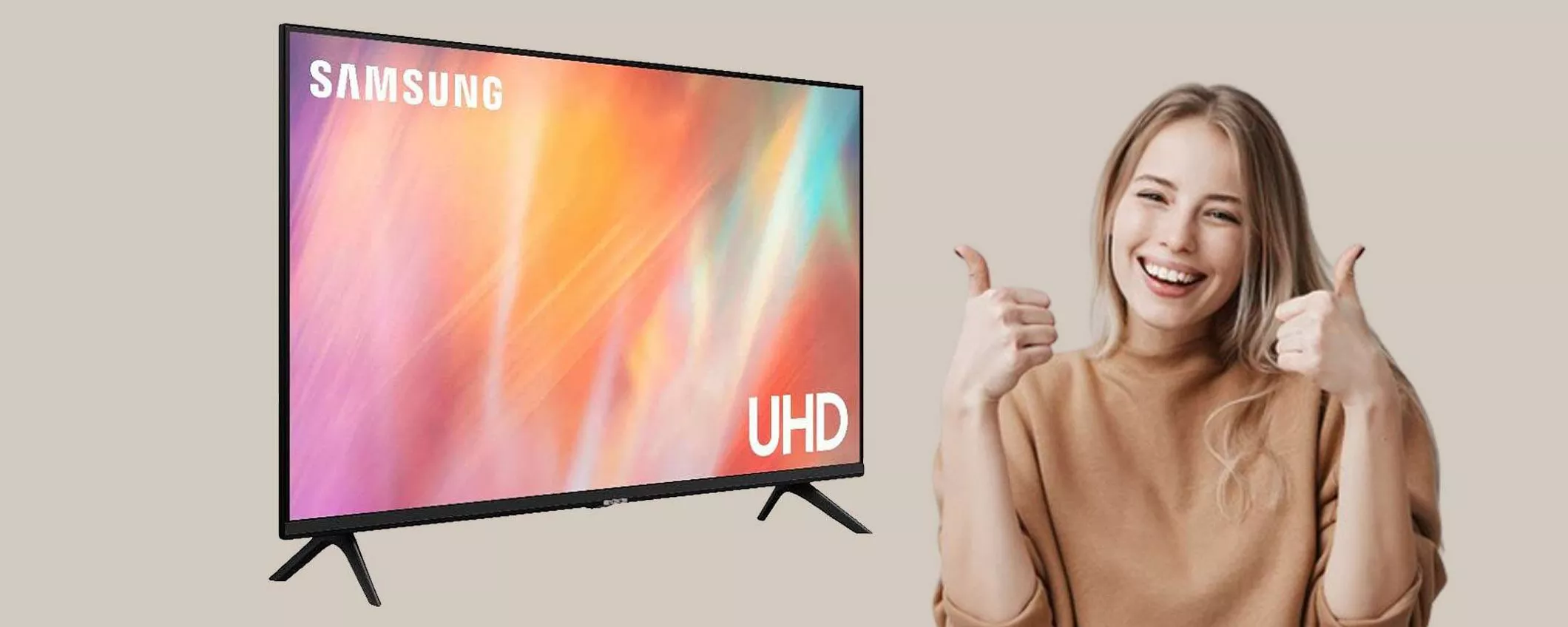 TV Samsung Smart Crystal UHD 4K: sconto WOW del 19% (anche a rate)
