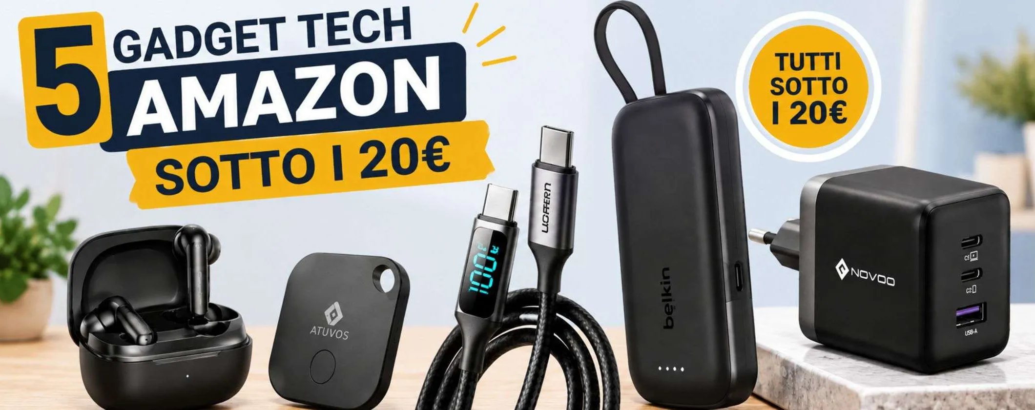 5 gadget tech Amazon sotto i 20€ che vale davvero la pena comprare
