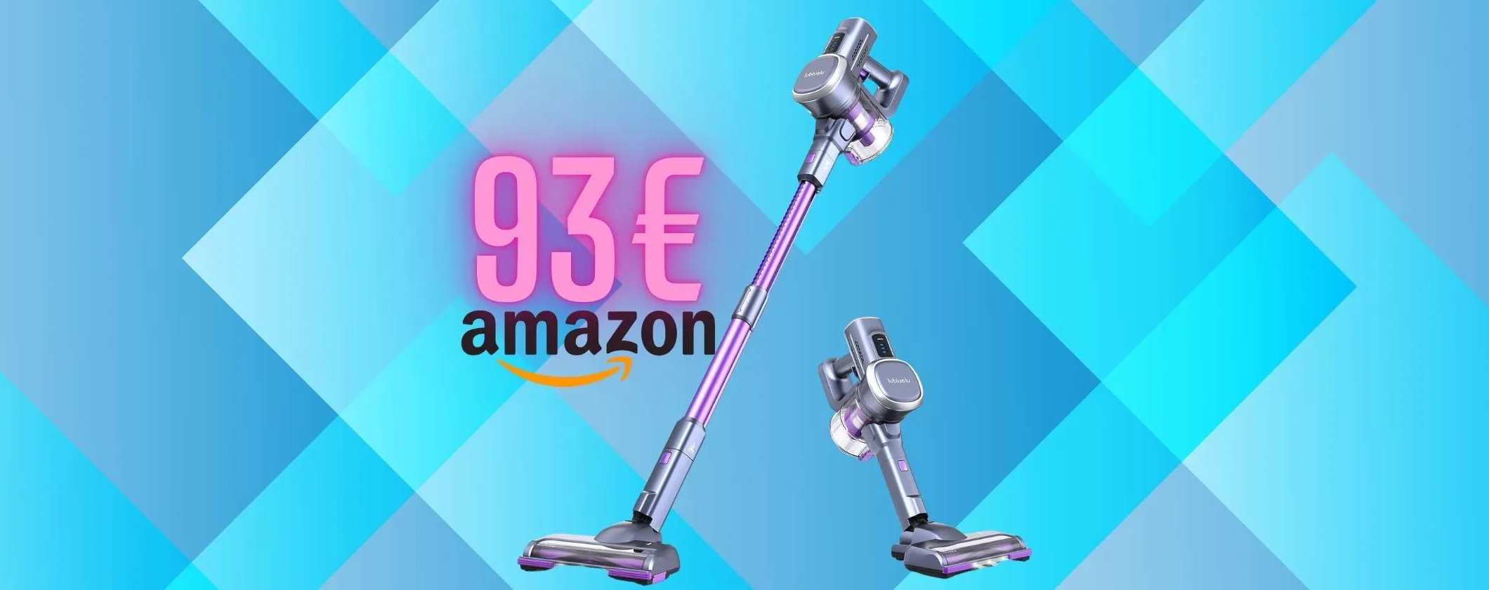 Aspirapolvere senza fili da 25KPa con 50 minuti di autonomia a soli 93€ è un affare
