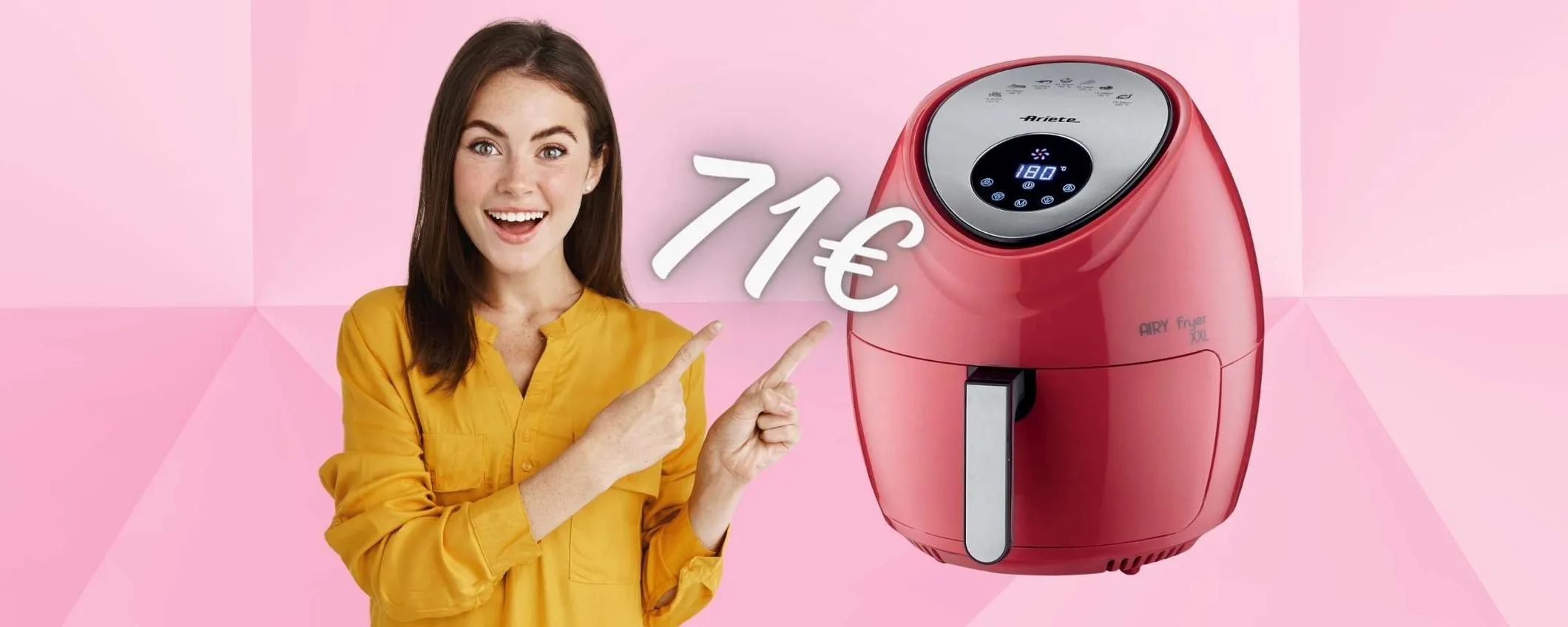 Friggitrice ad aria Ariete da 7 litri e 7 programmi, PIATTI SANI a 71€