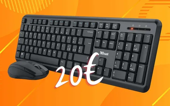 Trust Ymo: kit wireless, tastiera e mouse a pochissimo, 20€ su Amazon