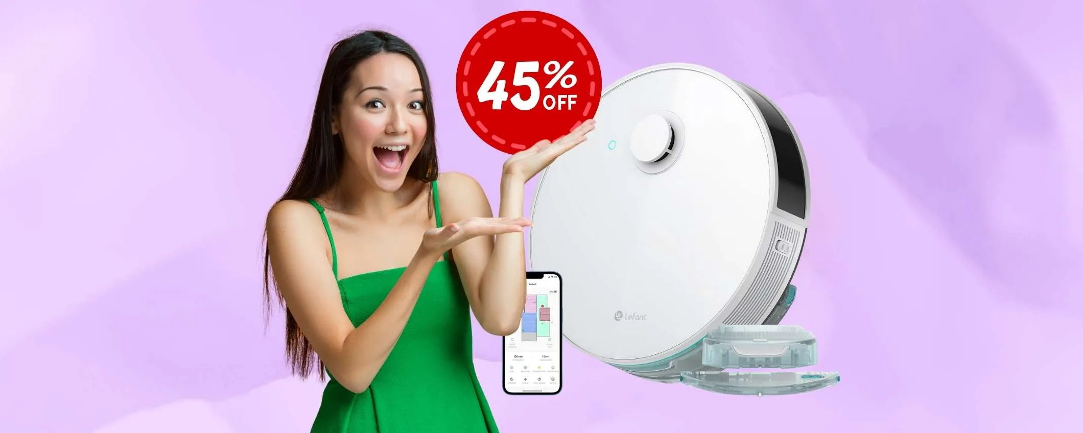 LEFANT N3: robot aspirapolvere e lavapavimenti con mappatura al 45%