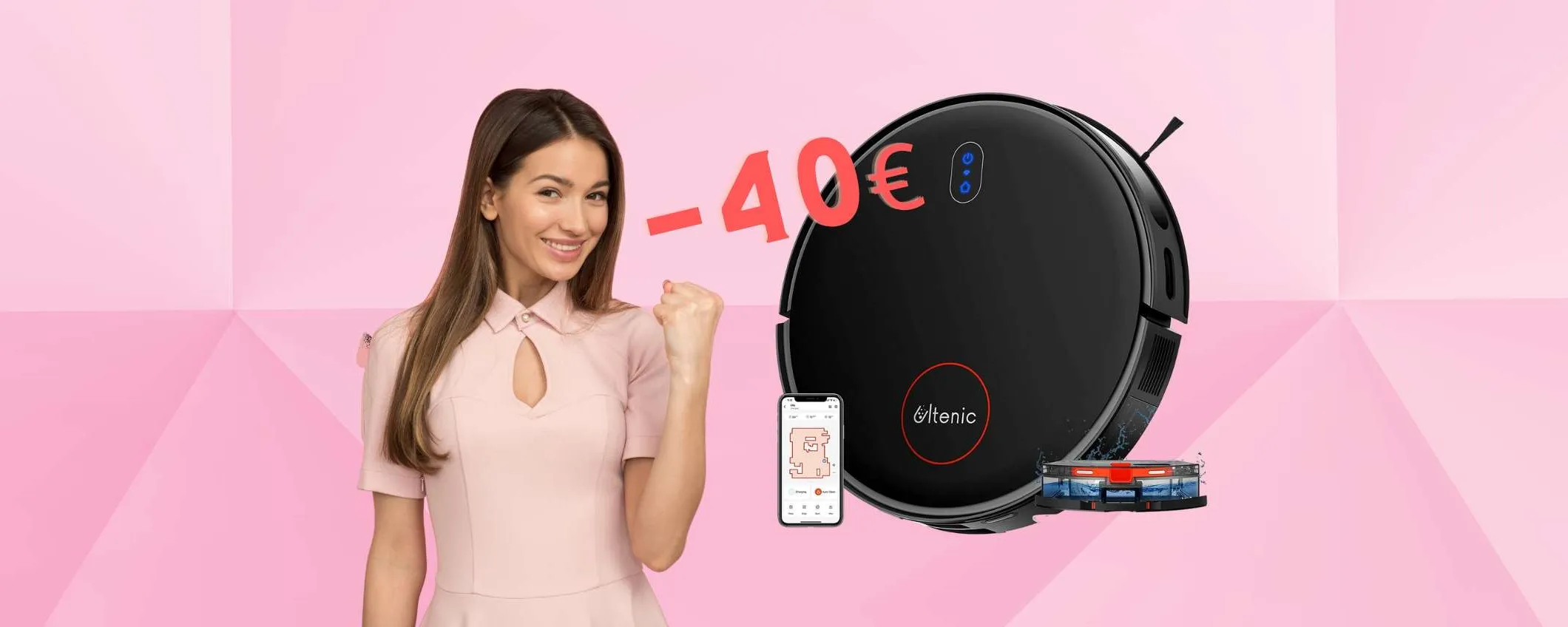 Ultenic D6s: robot aspirapolvere e lavapavimenti in SCONTO di 40€