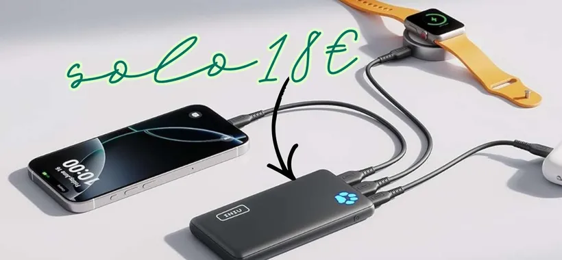 Power Bank compatto, leggero e con 3 USB per ricaricare di tutto a soli 18€