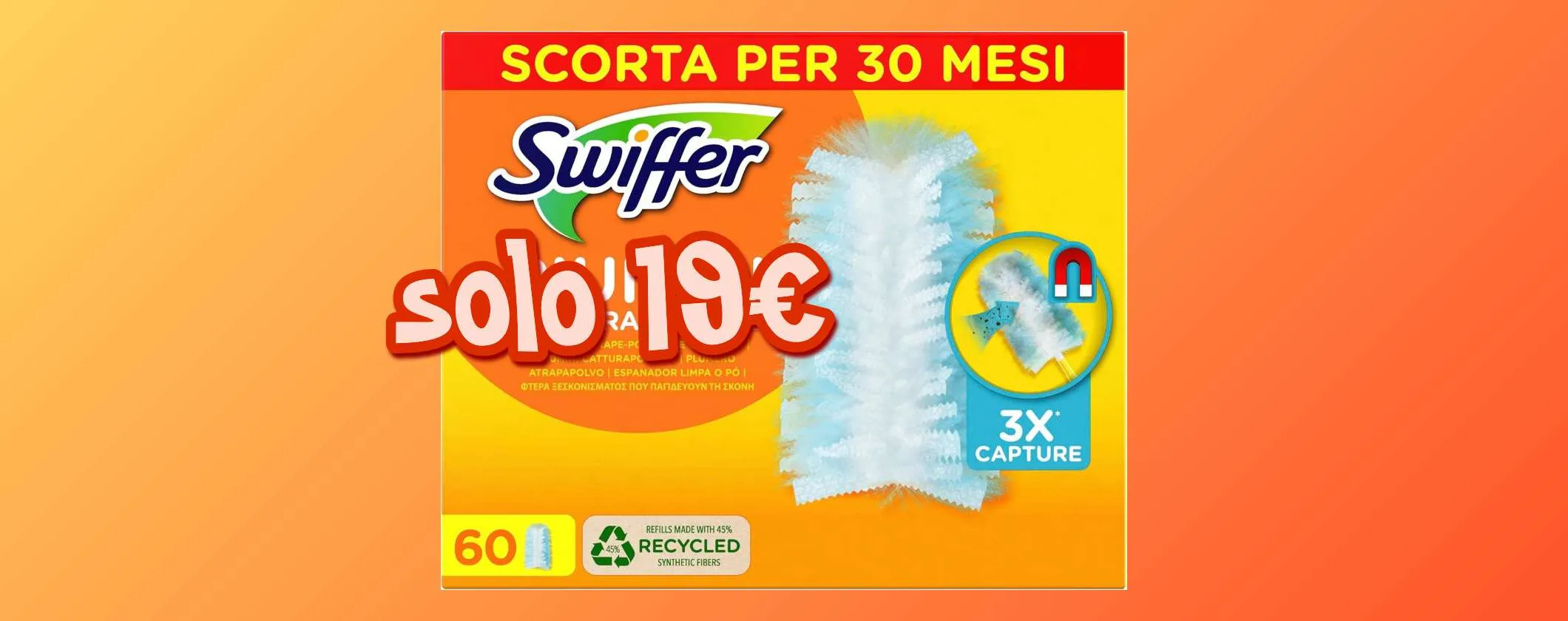 60 Piumini Catturapolvere Swiffer Duster a soli 19€ su Amazon