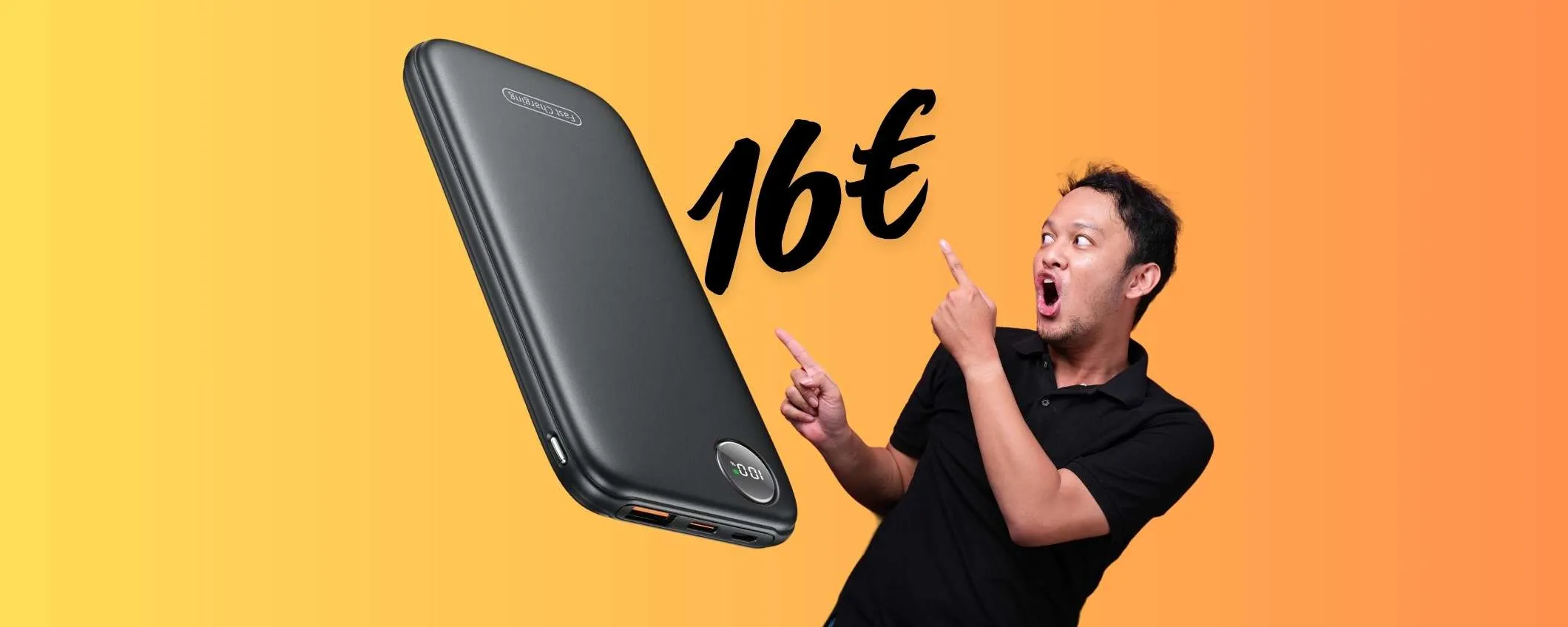 Power Bank ultra sottile con doppia uscita e 10000mAh oggi tuo a soli 16€