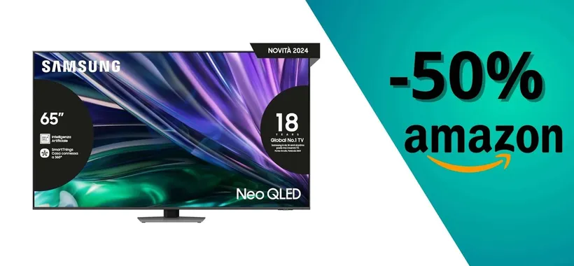 Samsung QLED 4K Mini LED da 65": televisore straordinario a metà prezzo su Amazon