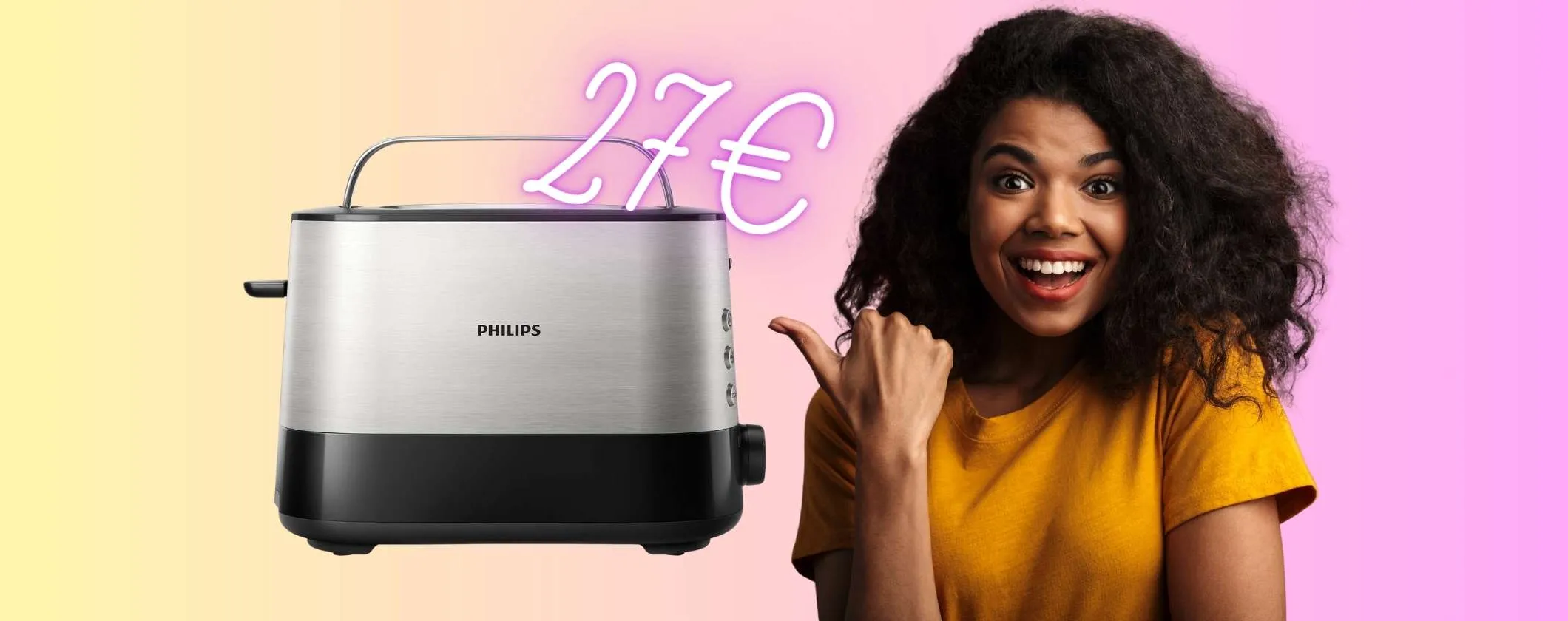 Tostapane Philips con doppia fessura e 7 impostazioni tuo a 27€