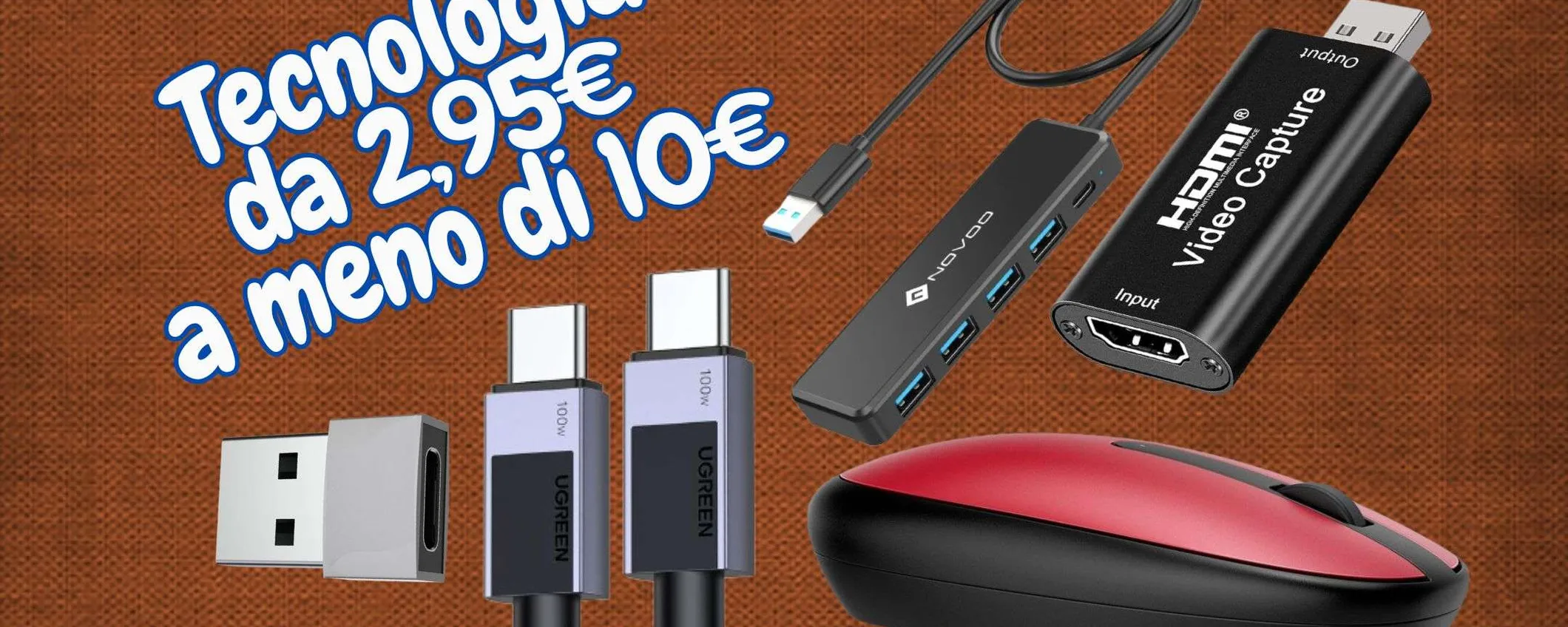 Tecnologia da 2,95€ a meno di 10€: BOMBE fra i prodotti Amazon del momento