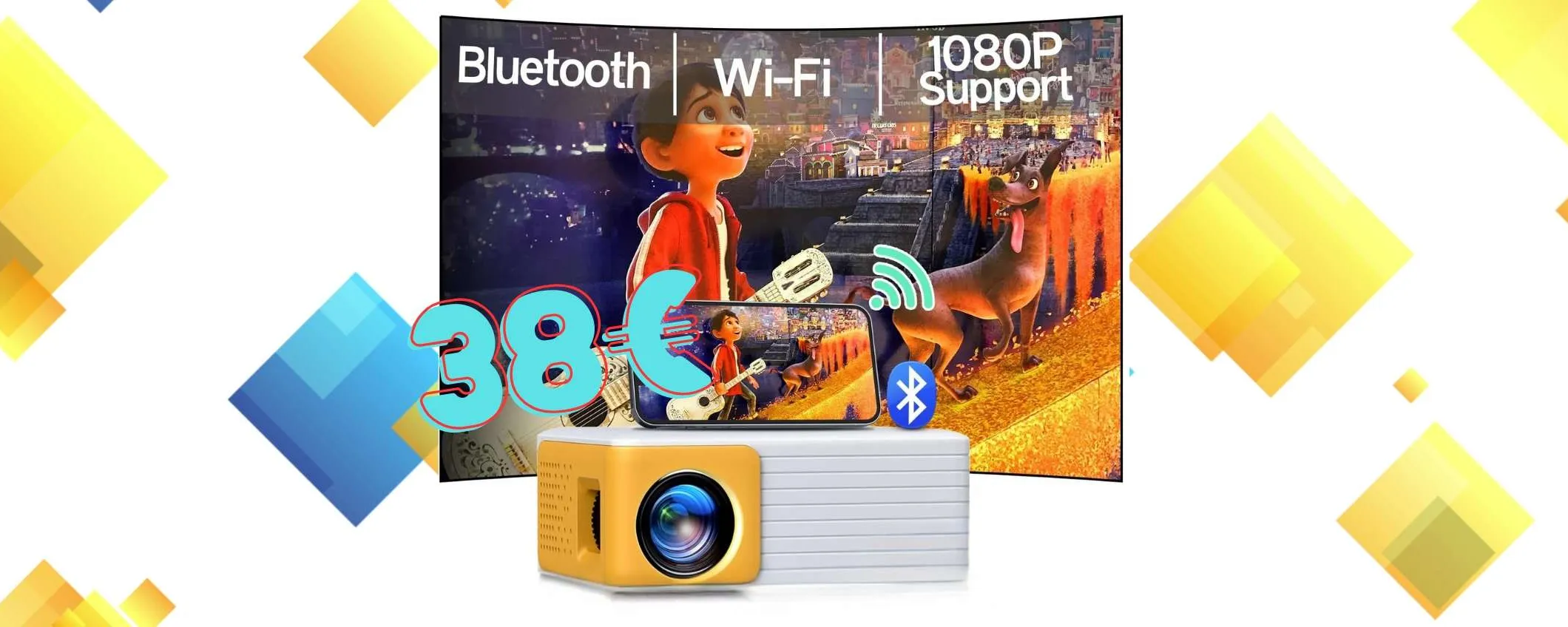 Mini proiettore WiFi per avere il cinema a casa con appena 38€