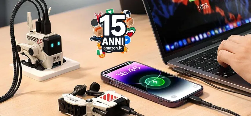 Questo caricabatterie rapido da 65W a forma di robot carica TUTTO ed è in sconto Amazon
